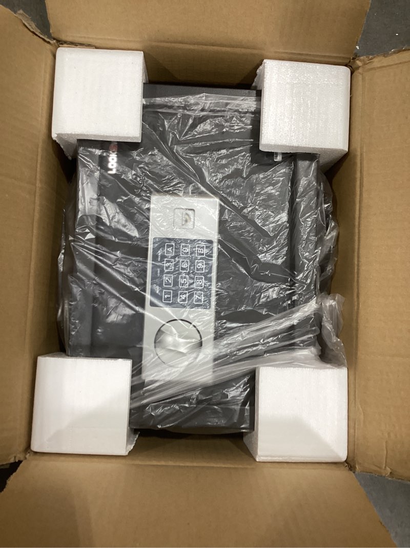 Condition photo showing Good Condition for locksworth safe for home, 0.6 cubic feet safety box, lock box for money, jewelry, documents and guns, digital security safe for office, hotel and personal use, 13.8"w x 9.8"d x 9.8"h