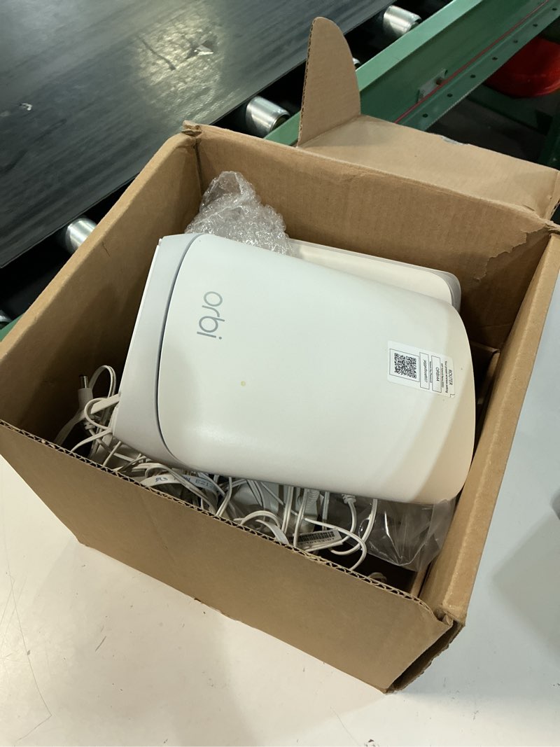 Condition photo showing As Is for netgear orbi tri-band wi-fi 6 mesh system rbk763s router with 2 satellite extenders (coverage up to 7,500 sq. ft, 75 devices, ax5400 up to 5.4gbps)