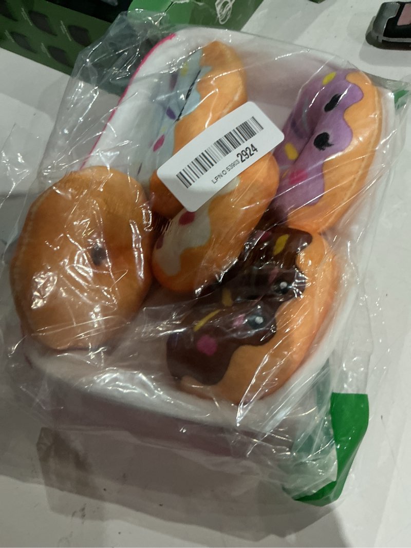 Condition photo showing Good Condition for what do you meme? emotional support donuts by relatable, cuddly stuffed animals and toys, squishy toys and plushies, great ideas for loved ones of all ages, includes 5 plushies with carrying basket