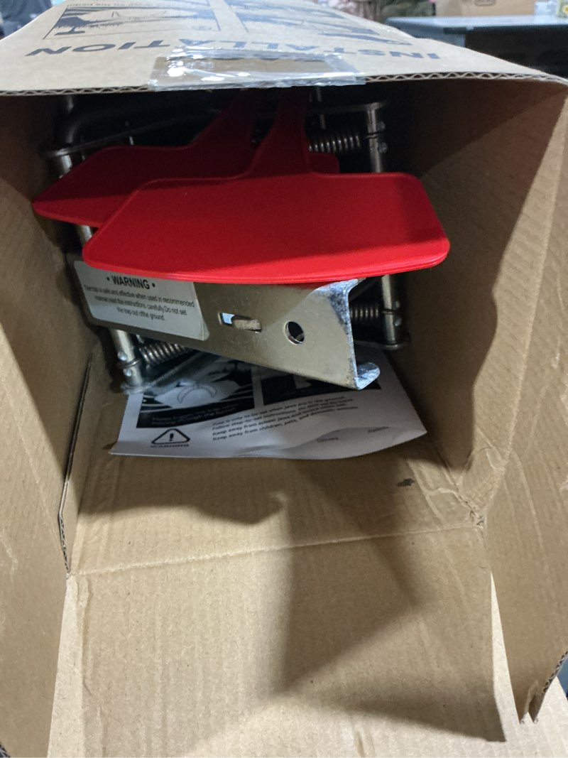 Condition photo showing As Is for 2 pack mole traps,galvanized steel scissor trap,reusable mole trap killer,easy set trap for lawns