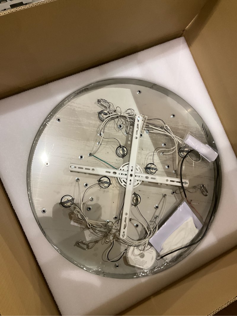 Condition photo showing Good Condition for ykolupty W32'' Crystal Flower Chandeliers Modern Led Crystal Ceiling Light Fixture for Dining Room B