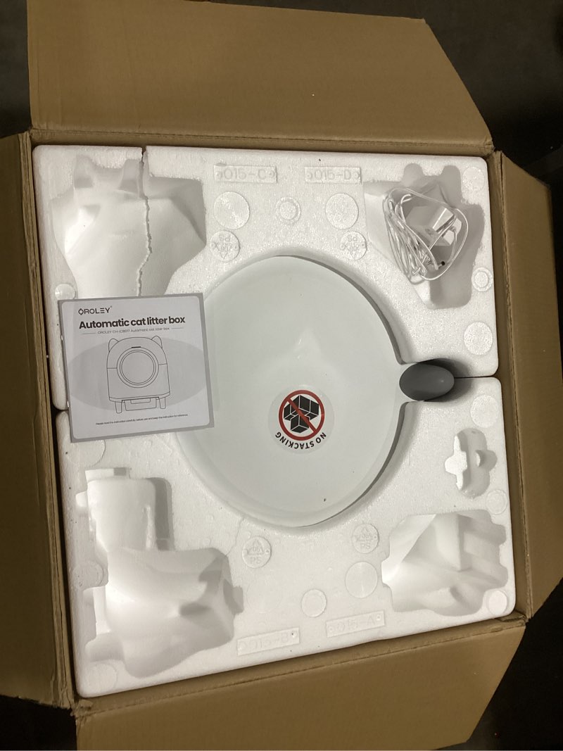 OROLEY Self Cleaning Litter Box, Automatic Litter Box,Odor Control Robot, Cat Ears Design, 96L APP R