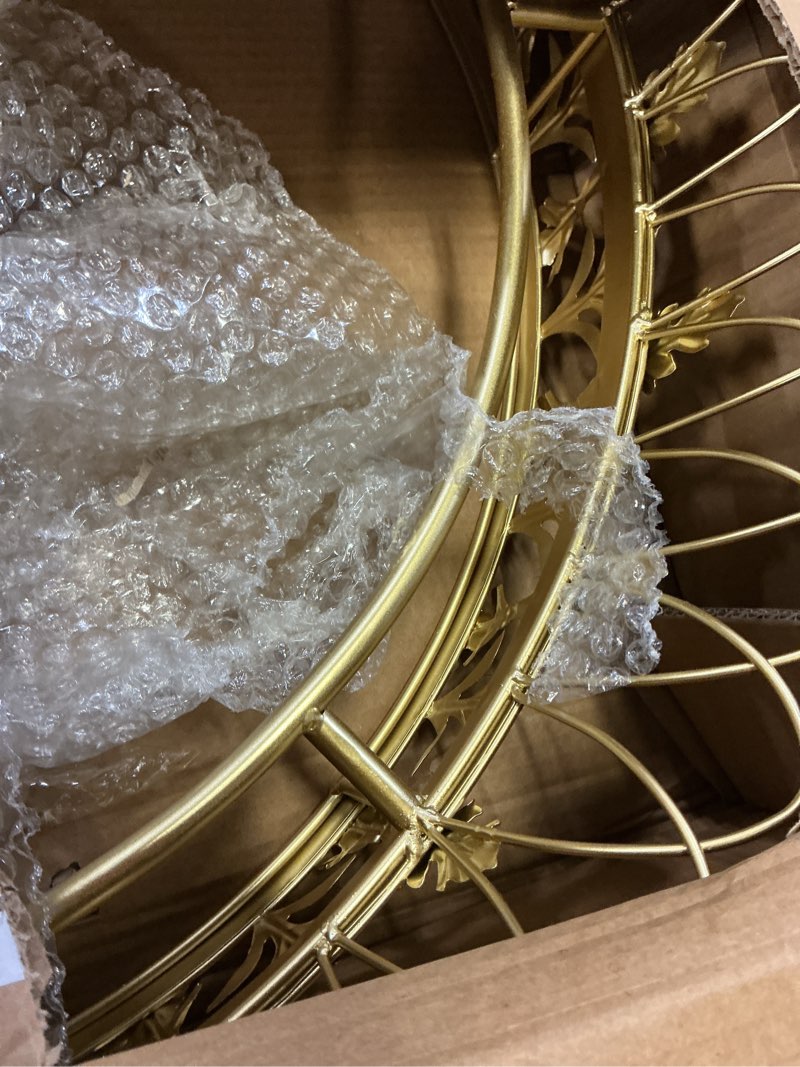 Condition photo showing Good Condition for creative co-op decorative metal curtain or canopy crown, gold finish