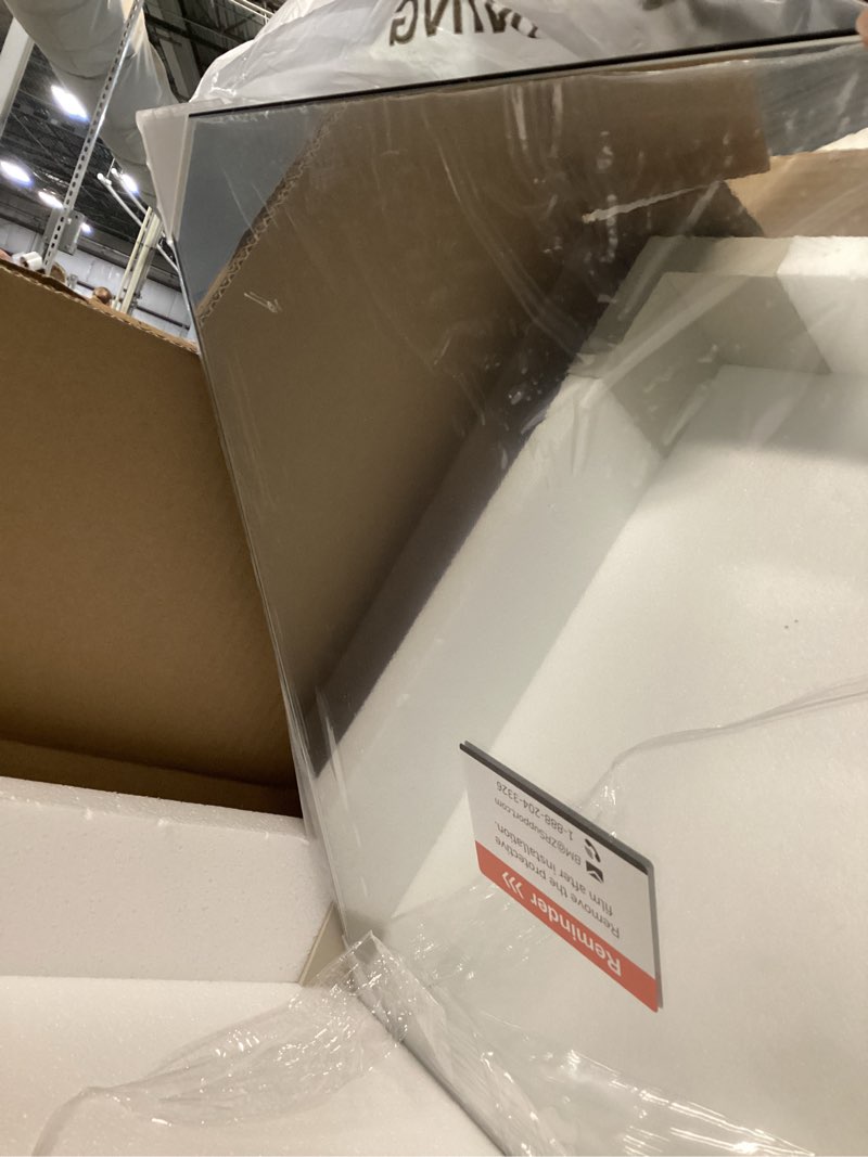 Condition photo showing Good Condition for TokeShimi 14 x 18 Black Medicine Cabinet with Mirror, Aluminum Mirror Medicine Cabinet Wall Mounted or Recessed with Stepless Adjustable Amply Storage Metal for Modern Farmhouse Black 14x18 IN