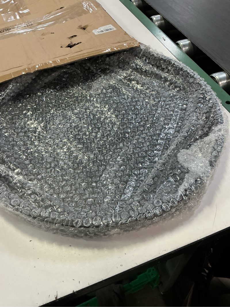 Condition photo showing New/Like New for 16 inch round solid wood serving tray extra large tea coffee snack food meals serving plate non-slip kitchen party bar server ottoman tray breakfast tray with raised edges heavy duty edition black black 16"