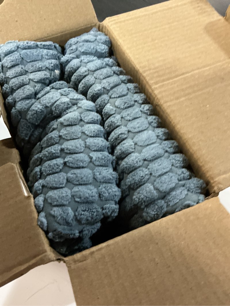 Condition photo showing Good Condition for miulee coastal blue decorative pillow covers 20x20 inch set of 4 | boho western farmhouse home decor couch throw pillows summer corduroy couch pillowcases industrial for sofa living room bed 20" x 20" (pack of 4) luxury blue