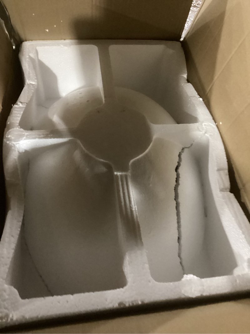 Condition photo showing New/Like New for oval blue glass vessel sink 22x14 inch with waterfall faucet and pop-up drain tempered glass basin top mount bathroom sinks boat shape design bowl for apartment bathrooms vanities