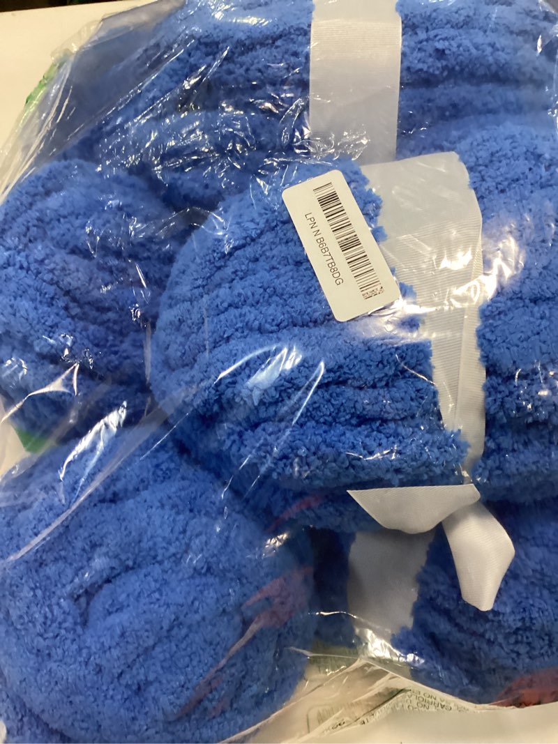 Condition photo showing Good Condition for 8 pack chunky yarn for hand knitting - chunky chenille blanket yarn for crocheting - jumbo fluffy yarn for crochet - super bulky yarn 25 yds 7.7 oz each skein (sky blue) sky blue 8 pack