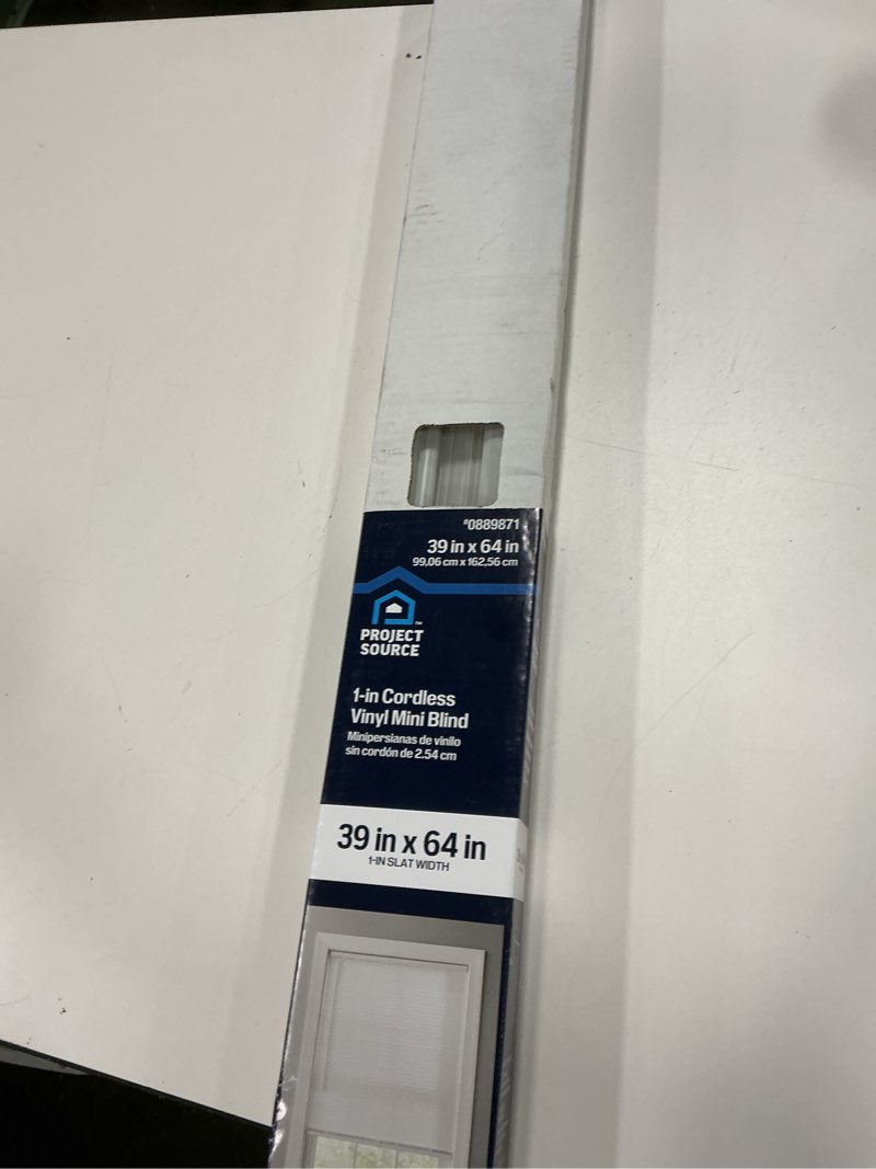 Condition photo showing Good Condition for Vinyl Mini Blinds 1-Inch Cordless Room Darkening Blind for Windows - Starting at $9.97 - (Over 1,400 Add'l Custom Sizes) Vinyl Blinds, Mini Blinds, Window Blinds Cordless, White - 48"W x 72"L