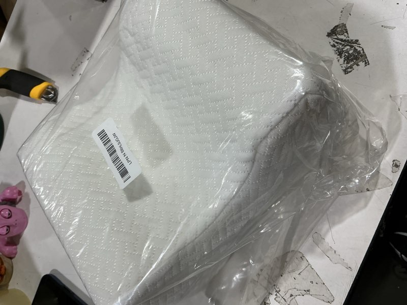 Condition photo showing New/Like New for 5 STARS UNITED Knee Pillow for Side Sleepers - Hip Pain Relief, Memory Foam Leg Cushion for Side Sleeping - Between Legs Pillow for Sciatica & Lower Back Pain, White White Standard