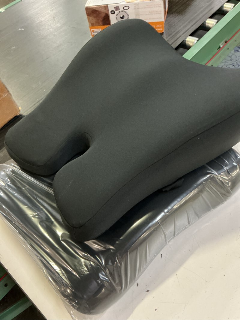 Condition photo showing Good Condition for lumbar support pillow for office chair,seat cushion with back support,office chair cushion for tailbone pain,sciatica and hemorrhoid relief (black)