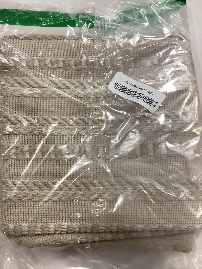 Condition photo showing Good Condition for Cethom Boho Throw Pillow Covers 18x18 Inch Set of 2, Farmhouse Decorative Couch Pillow Cases, Beige Accent Pillows of Bed, Sofa Bedroom Living Room Home Decor Cushion Cover Beige 18" x 18" (Pack of 2)