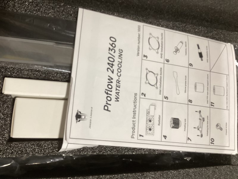 Condition photo showing Good Condition for Jungle Leopard PF 360 CPU Water AIO Cooler Liquid Cooling|5.5-inch LCD Magnetic Screen|360mm ARGB Infinity Mirror 2000RPM PWM Fan|Lower Noise ?30DBA|for Intel LGA1851/1700/1200/115X AMD AM4/AM5-Black PF 360 Black