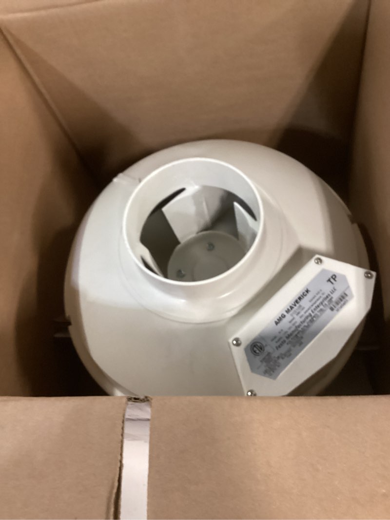 Condition photo showing Good Condition for festa amg maverick radon fan - quiet and energy efficient 260 cfm radon mitigation system inline duct fan - 4" electric inline - made with sturdy glass reinforced poly-resin – white
