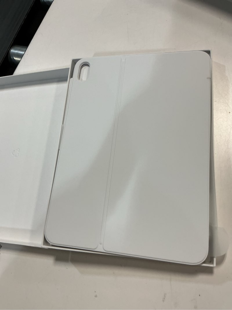 Condition photo showing Good Condition for apple magic keyboard folio: ipad keyboard and case for ipad (a16 and 10th generation), detachable two-piece design that attaches magnetically, built-in trackpad, us english – white