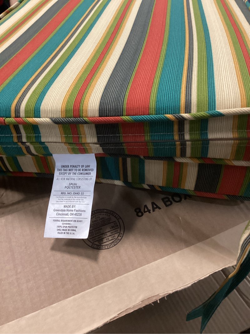 Condition photo showing Good Condition for greendale home fashions outdoor deep seating cushion set sunset stripe