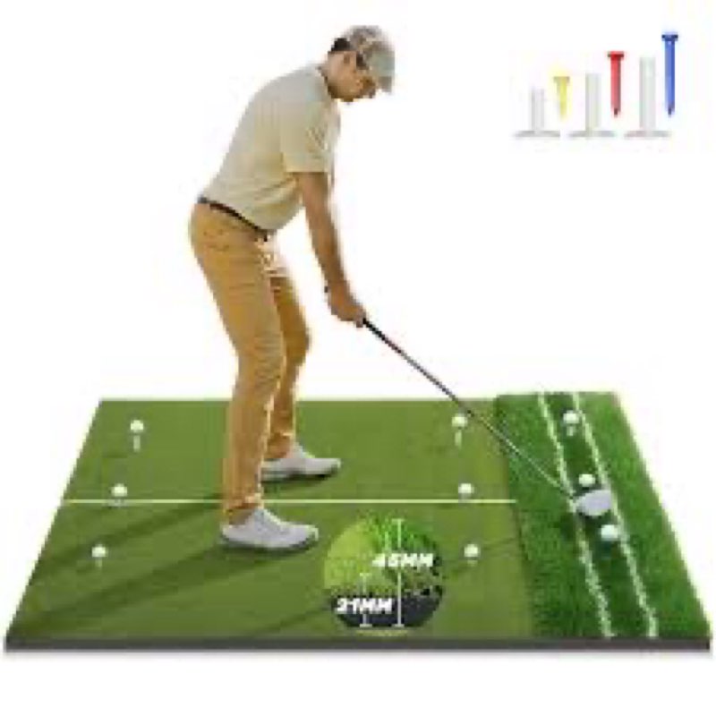 Premium Dual-Turf Golf Mat 5 x 4ft Golf Hitting Mat Alignment PracticePremium
