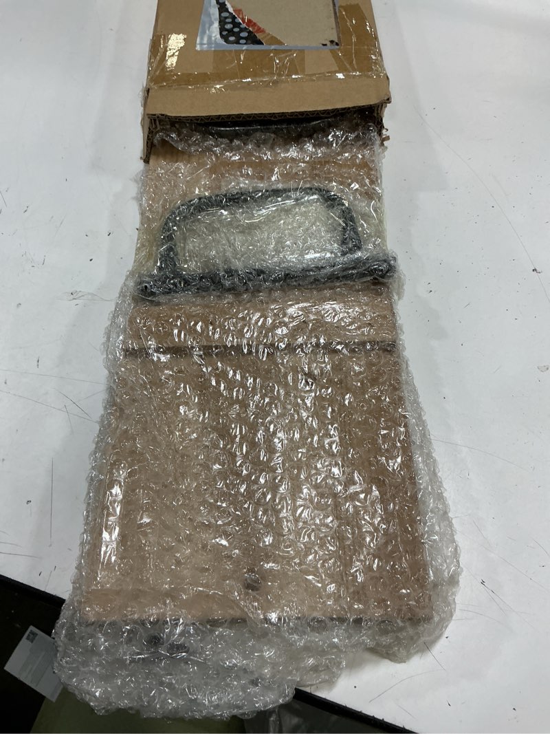 Condition photo showing Good Condition for sofe rectangular long narrow tray table centerpiece - wood serving tray with handles - 25 inch large serving platters for entertaining - rustic wood decorative tray for home room decor brown