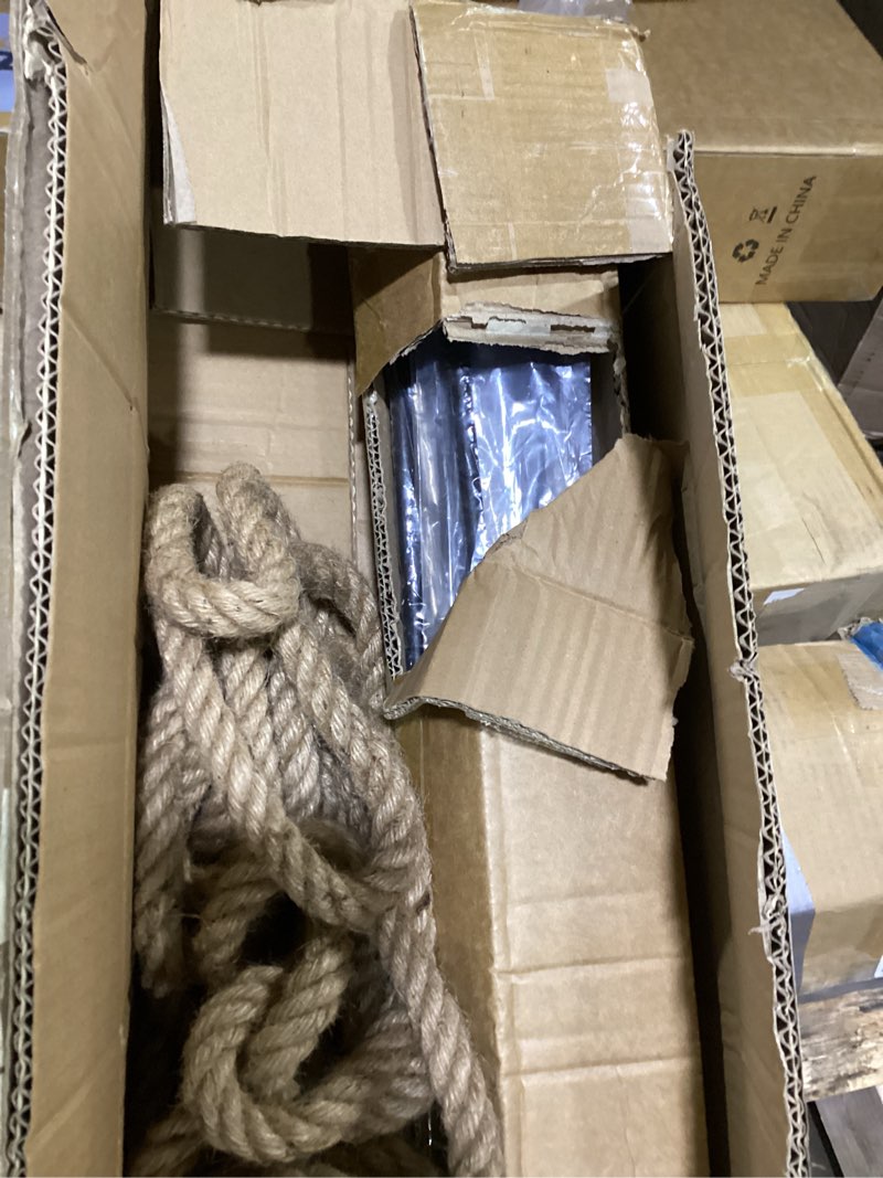Condition photo showing Good Condition for 1 pcs 42 inches/3.5 ft double rope poles/stakes with twisted manila rope for creating a border around flower beds, fence, trees, garden, walkways, fountains 2 coal black 2.5 m