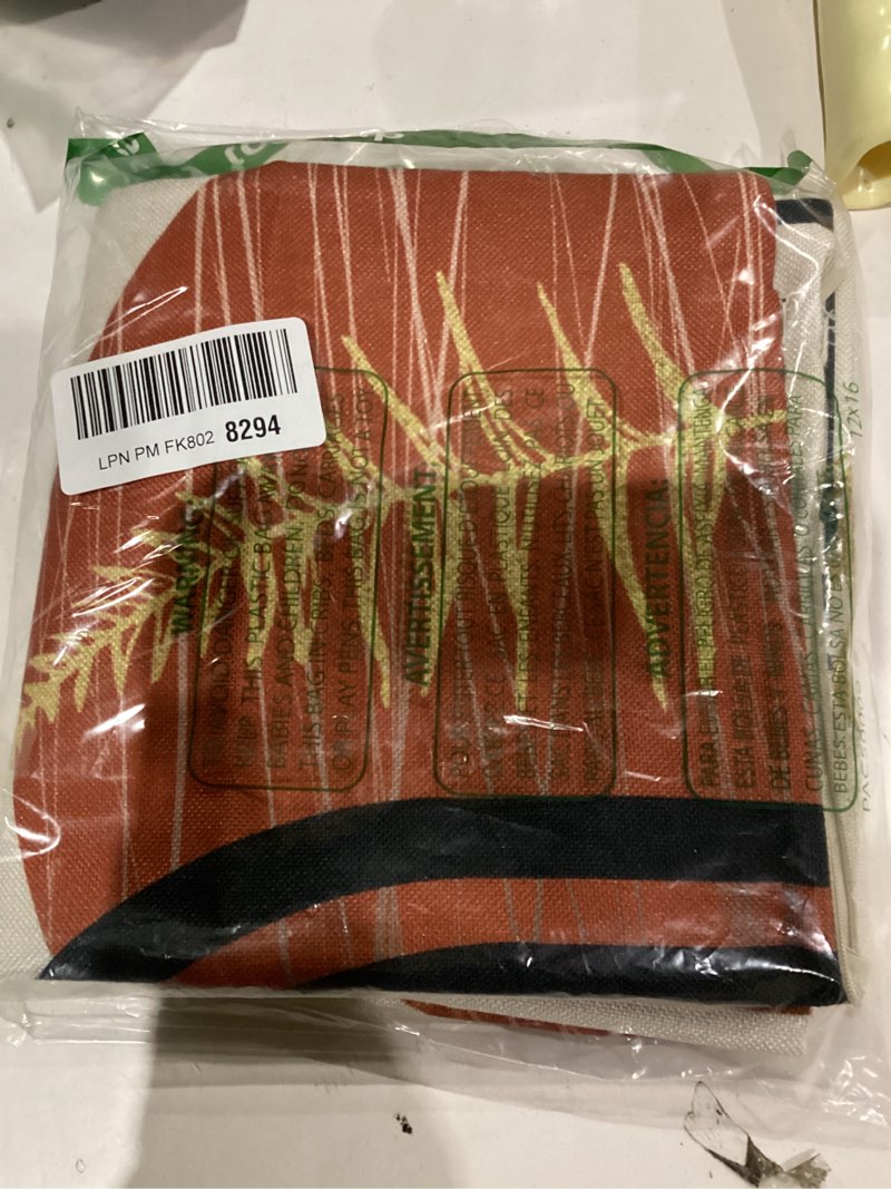Condition photo showing As Is for Boho Pillow Covers 18x18 Set of Mid Century Orange Gold Leaf Art Line Throw Pillow Covers Outdoor Abstract Modern Bohemian Decoration Farmhouse Linen Decorative Cushion Cover for Home Sofa 18" x 18" (Pack of 2) Boho-orange Gold