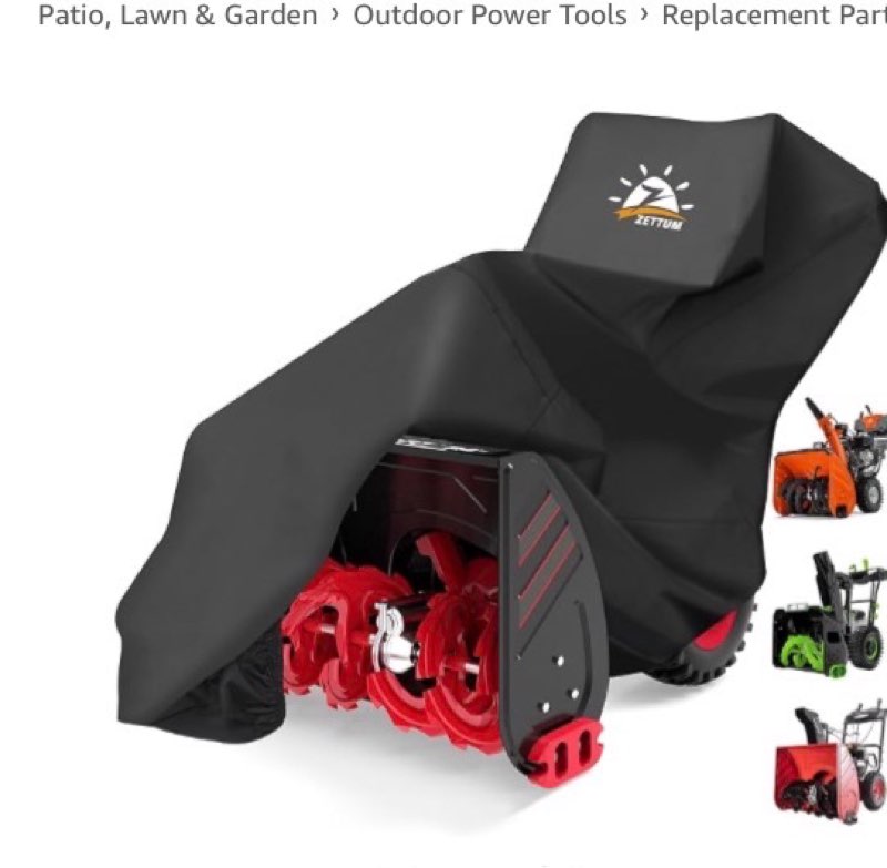 Condition photo showing New/Like New for jeffos snow blower cover 