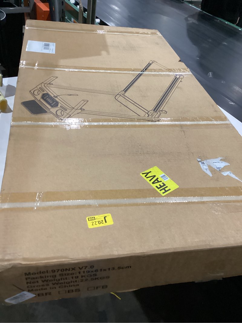 Condition photo showing As Is for treadmill with incline 3-in-1 portable treadmills for home small, incline walking pad treadmill with handle bar, walking pad foldable with 3.0hp quiet brushless, led dispay, 300lbs capacity black