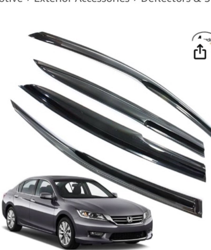 CWindtVisor Compatble with HondeAccordSedan 2013-7017,4PCRam Guard Tape-On..eSun Wind Air Side Vent in des Deiles ot MAngon Style, 2013 014 2015 2015 2317 (Sedar Onlyi