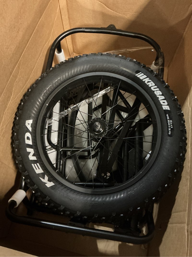 Condition photo showing As Is for VEVOR Bike Cargo Trailer, 70lbs Load Capacity, Bicycle Trailer with 20 in Wheels, Foldable Bike Wago