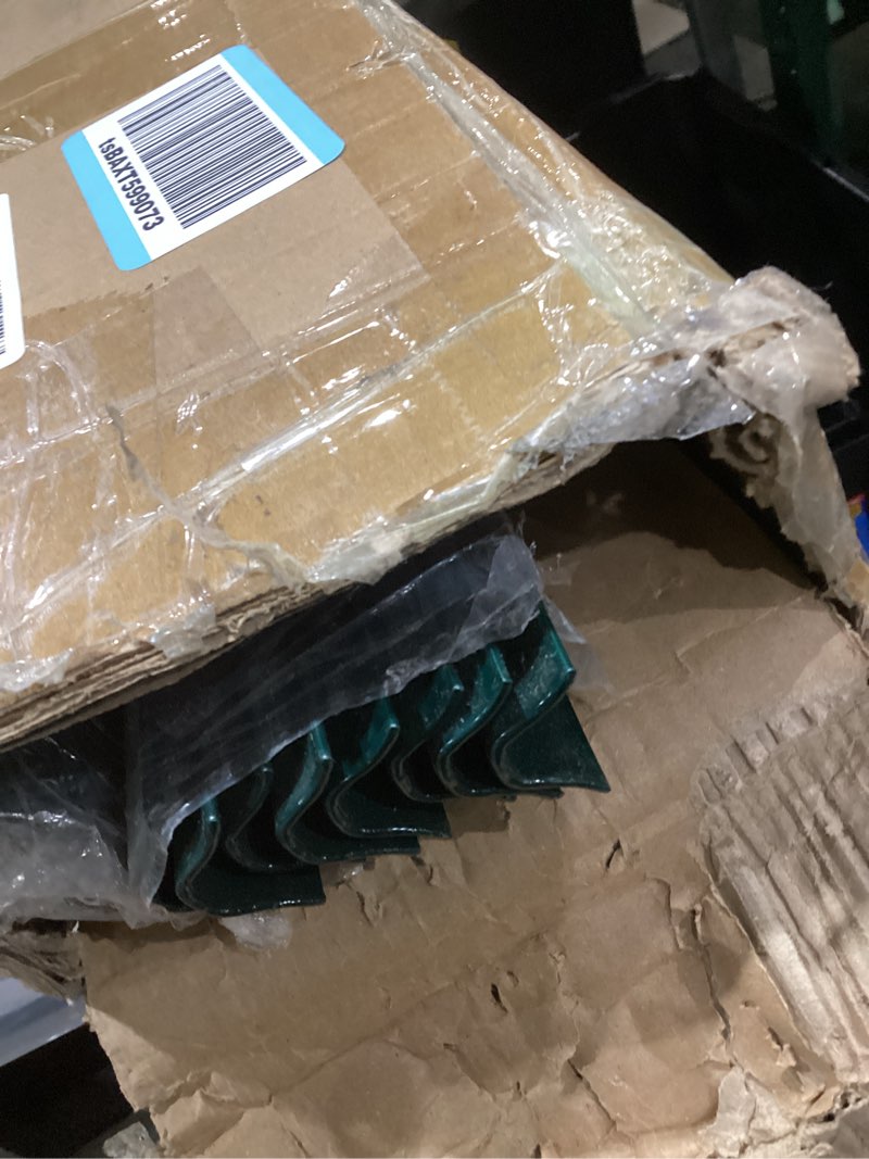 Condition photo showing As Is for fence post 4.8 ft - 16 packs, metal heavy duty u posts, powder-coated for long-lasting use, perfect for holding wire &plastic mesh, corner anchors, green green 4.8ft 16pack