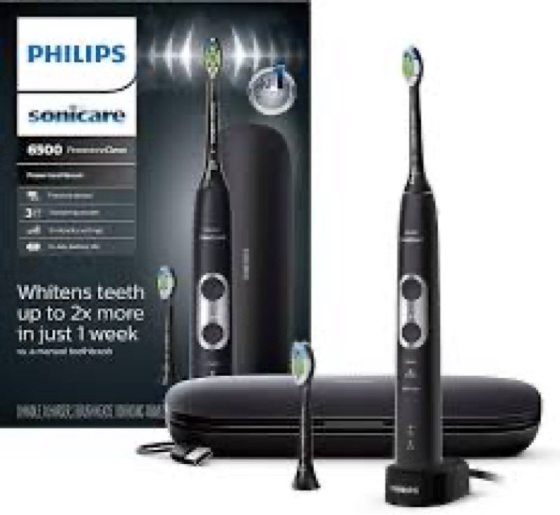 Philips Sonicare ProtectiveClean 6500 Rechargeable Electric Toothbrush, with Pressure Sensor, 3 Clea