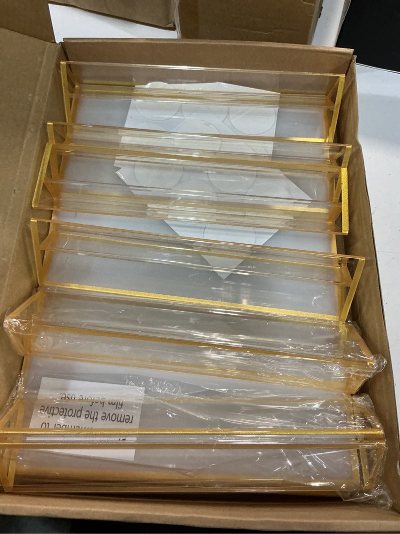 Condition photo showing Good Condition for acrylic sign holder 8.5x11 gold frames double-sided gold picture frames for flyer holder menu holder wedding table number holder christmas photo frame with removable sticky dots -6 pack 8.5x11-gold-6 pack