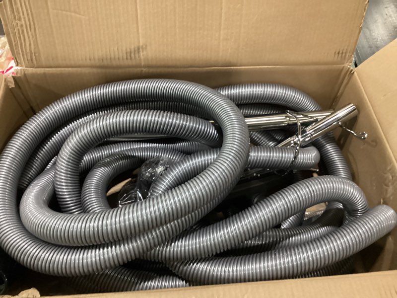 Condition photo showing Good Condition for ovo central vacuum standard kit, with 30/35/40/50ft low-voltage hose, on/off control at the handle, 12’’ combo brush and accessories, for hard surfaces and carpets, b 40', black, (kit-lv40s) 40ft black
