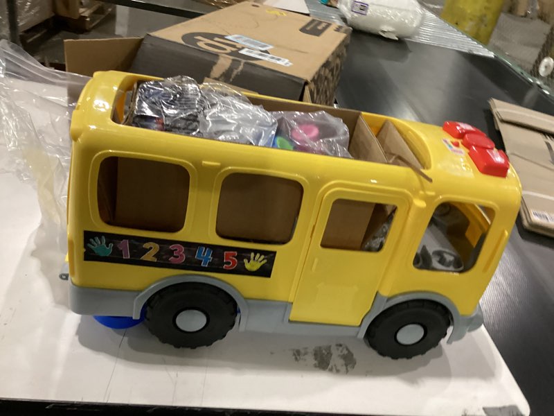 Condition photo showing As Is for Fisher-Price Little People Toddler Toy Big Yellow School Bus & Community Heroes Set, Musical Pull-Along Vehicle & Figures for Kids Ages 1+ Years (Amazon Exclusive)