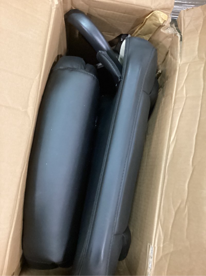 Condition photo showing Good Condition for Amazon Basics Classic Puresoft PU Padded Mid-Back Height Adjustable Office Computer Desk Chair with Armrest, 26"D x 23.75"W x 42"H, Black