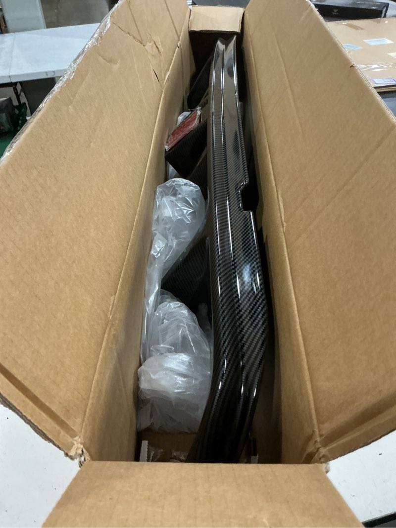 Condition photo showing Good Condition for rear diffuser with light fit for infiniti q50 2014 2015 2016 2017, add-on body kit rear bumper lower lip splitter exterior accessories (carbon fiber style) carbon fiber look
