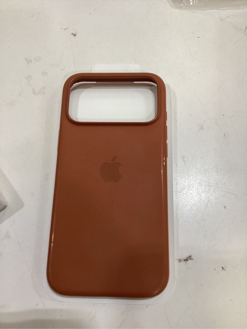 Condition photo showing Good Condition for apple iphone 17 pro max silicone case with magsafe and camera control: lightweight phone case, wireless charging compatible, smooth matte finish; terra cotta iphone 17 pro max silicone terra cotta