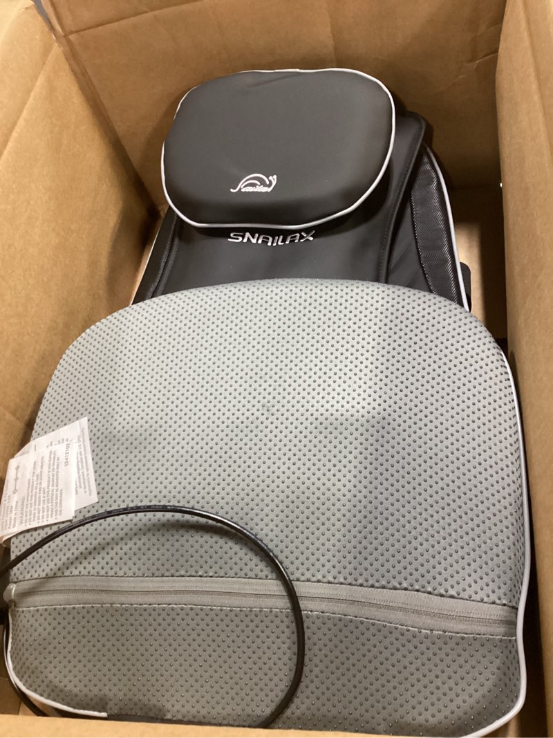 Condition photo showing Good Condition for snailax shiatsu back massager with heat, upgraded electric deep tissue kneading full body massage chair for back pain, home, office use, gifts for men, women black