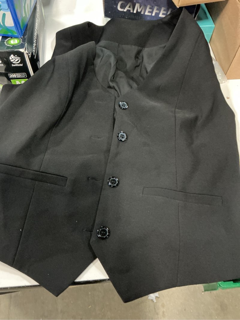 Condition photo showing Good Condition for size small 1 piece, luvamia pant suits for women dressy casual 1 piece sets sleeveless blazer vest with wide leg capri pants work outfit small black