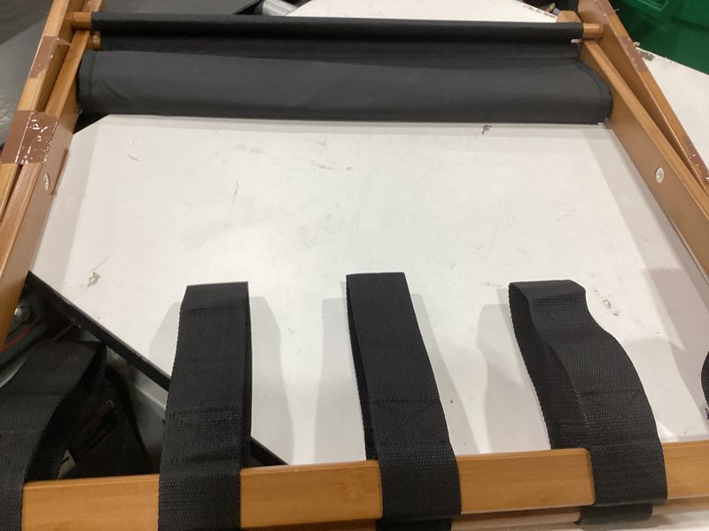Condition photo showing Good Condition for smuxee walnut bamboo luggage rack for guest room, foldable suitcase stand with storage shelf, easily assembled luggage stand with 5 nylon straps for guest room bedroom hotel walnut 1pcs