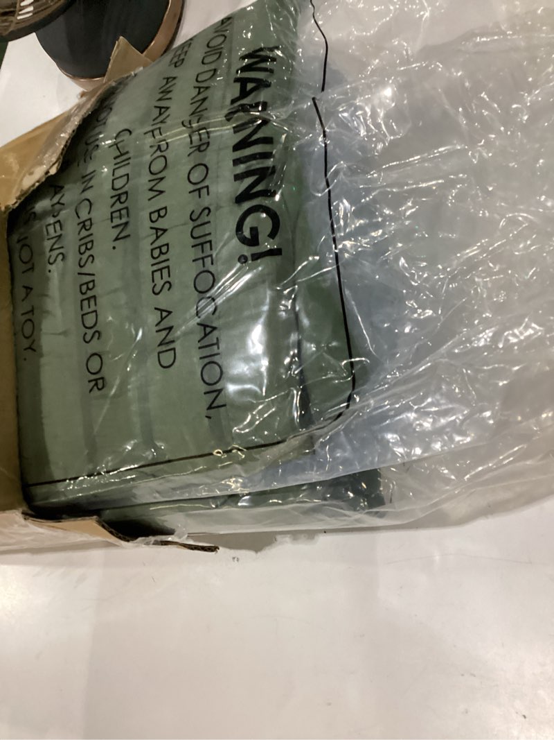 Condition photo showing As Is for zzlpp twin comforter set 5 pieces, olive green seersucker bed in a bag with comforter and sheets, all season bedding sets with 1 comforter, 1 pillow sham, 1 pillowcase, 1 flat sheet, 1 fitted sheet