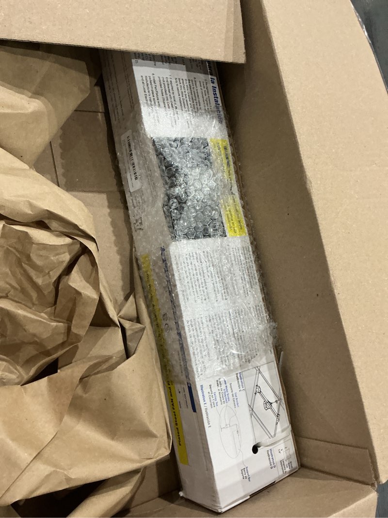 Condition photo showing Good Condition for arlington fbrs420sc-1 steel fan and fixture fan mounting box for suspended ceiling, 70-pound capacity, metallic, 1-pack