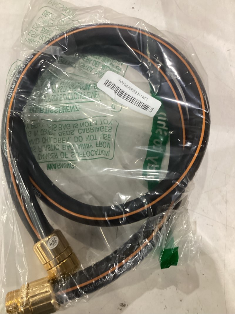 Condition photo showing Good Condition for giraffe tools garden hose 5/8" custom length, no kink, flexible, leakproof water hose, 600 burst psi, 4ft male female fittings,black orange