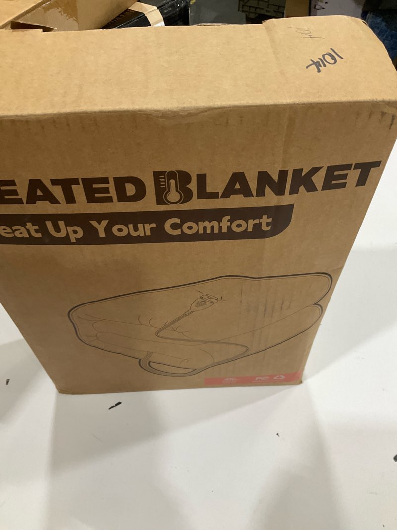 Condition photo showing New/Like New for Electric Heated Blanket Throw Size 50"x60", Soft Flannel with Overheat Protection, 9 Adjustable Heat Settings & 10-Hour Auto-Off Timer, Fast Heating for Winter Comfort, Light Grey 01-light Gray Throw 50"x60"