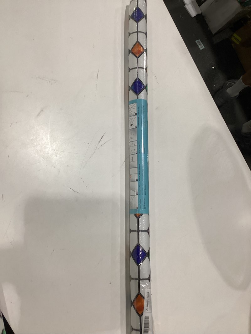 Condition photo showing New/Like New for beautsaid window privacy film stained glass, rainbow window film decorative for bathroom, peel and stick window cling removable(rainbow,35.4 x 78.7 inch) 35.4 x 78.7 inch rainbow
