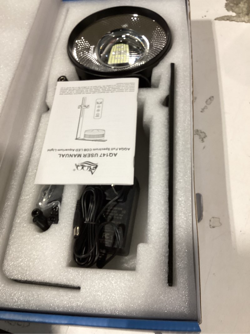 Condition photo showing Good Condition for aqqa aquarium clip-on stream light with controller, led fish tank light with 3 modes (white/rgb/full spectrum), timer & 6 brightness levels, adjustable clamp for freshwater plants fish tanks 60w 60w for 30-100 gallon