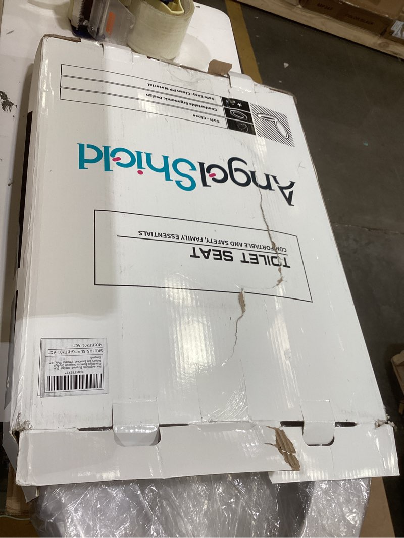 Condition photo showing As Is for Angol Shiold Elongated Toilet Seat - Slow Close Hinges, Ergonomic Design with Grip-Tight Bumpers, Sa