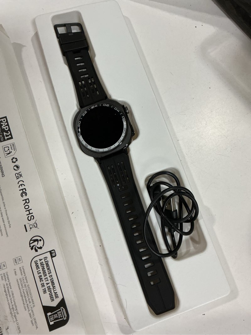 Condition photo showing New/Like New for 2026 smart watch (answer/make call), 1.43" 3d-amoled smartwatch for men women, 130+ sports fitness watch, heart rate/sleep monitor, 60 days flashlight, ip68 waterproof activity tracker android ios a-black pro