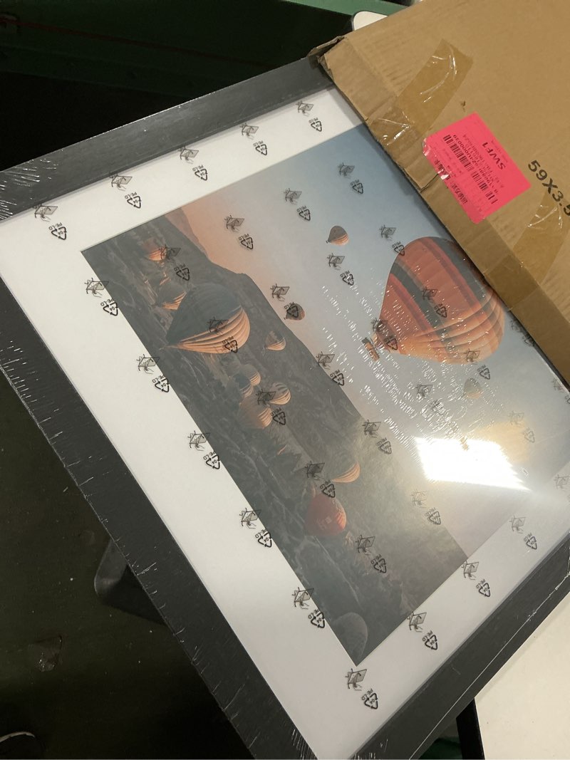 Condition photo showing New/Like New for 20x25 Picture Frame with 16x20 Mat, Display Photo 16x20 with Mat or 20 x 25 Without Mat, Wall Hanging Large 20 by 25 Poster Frame with Plexiglass, Black Black 20x25 inch