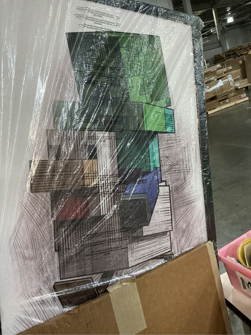 Condition photo showing New/Like New for Minecraft: Mobestiary - Chicken Jockey Wall Poster, 34L" x 22.4W", Black Framed Version