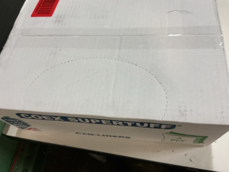 Condition photo showing New/Like New for aluf plastics 56 gallon 1.5 mil (eq) black heavy duty trash bags - 43" x 47" - pack of 100 - for construction, industrial, outdoor, & commercial